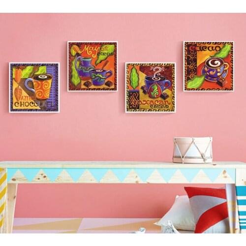 Vintage Old Style Hot Chocolate Coco mural Wall Art Canvas Painting Nordic Posters & Prints Kitchen Pictures Home Decoration