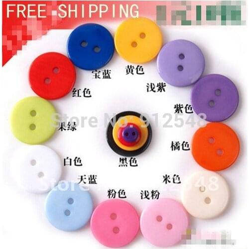 YJHSMY 100 Pcs/Lot Random Mixed Round 2 Holes Resin Sewing Buttons 17mm Dia. Flat back pingdi001