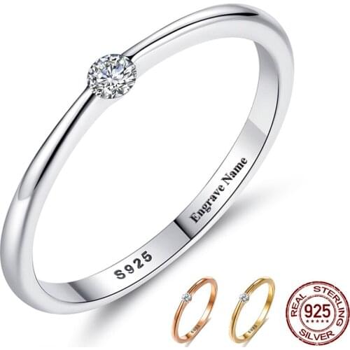 ZEMIOR 925 Sterling Silver Rings for Women Cute Zircon Round Geometric Wedding Ring Silver 925 Jewelry Minimalist Gift Best