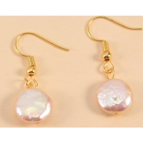 Women Earrings Pearl Earrings Gold Color Button Shape Natural Pearl Earrings Sweet Surprise Birthday Gift Banquet Dance Party