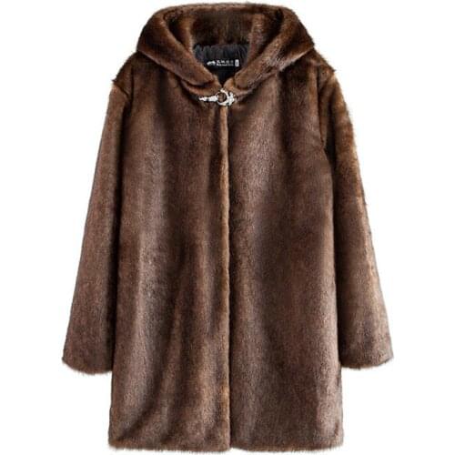2020 New autumn winter Plus size S-9XL fur coat women faux mink fur jacket female thick warm hooded long fur coat oversize A3035