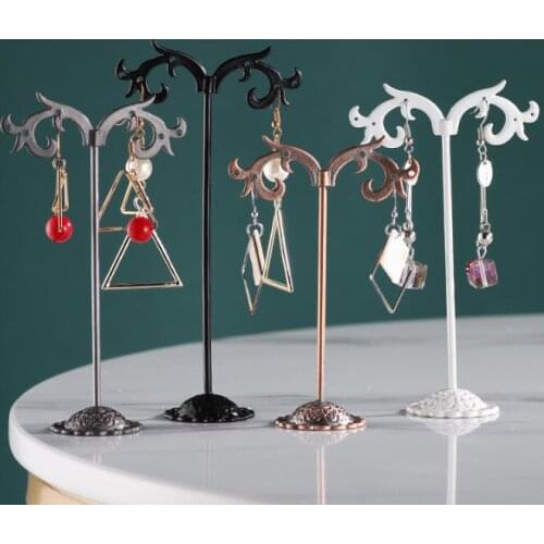 White/Brown/Black/Silver Colors 3 pcs/Lot Jewelry Display Metal Earring Holder Display Crystal Jewelry Earring Display Stand