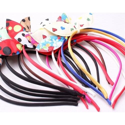 5Pcs Korean Style Women Covered Hairbands Satin Flower Headwear Cute Hair Ribbon Hairband Bows Headdress Girls Hair Accessories