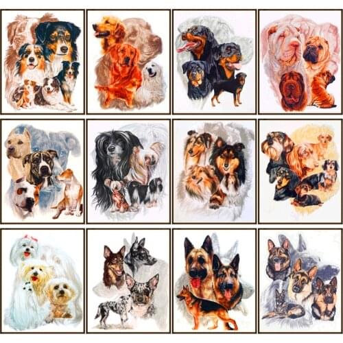 Round full diamond 5D animal diamond painting dog diamond embroidery kit home decoration gift