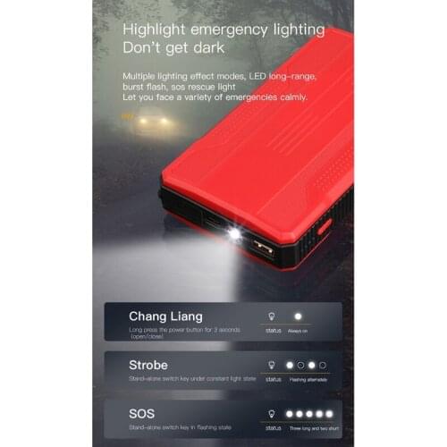 Car Jump Starter Device Mobile Battery Charger Power Bank As Emergency Booster