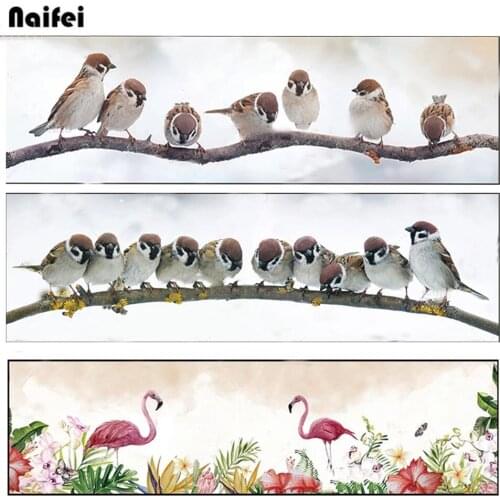Large Full Square/Round Drill 5d Diy Diamond Painting Birds Family Mosaic Diamond Picture Embroidery Rhinestones Home Decoration
