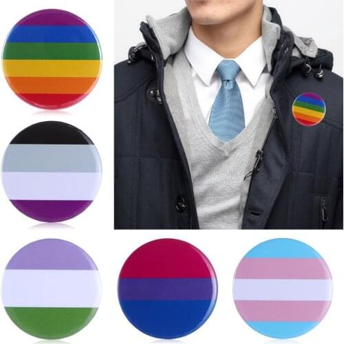 1/2PCS Clothing Tinplate Pins Rainbow Jewelry Accessories Gay Badge Collar Pin Denim Brooches Brooch