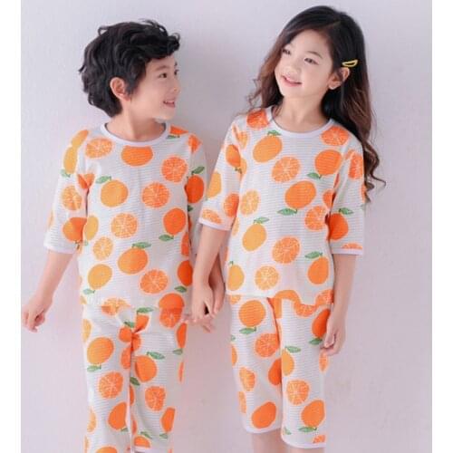 Kids Sleepwear baby girl spring organic cotton sets boys Pajamas children Pajamas Kids Nightwear 2-8Y unisex teenage sleep suit