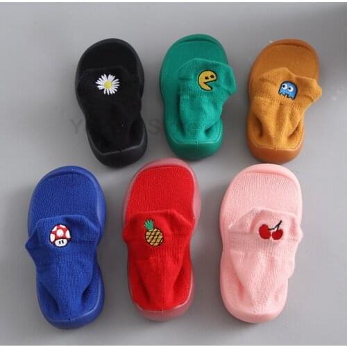 Baby Cartoon First Shoes Toddler Walkers Infant First Walker Baby Girl Boy Kid Soft Rubber Sole Baby Shoe Knit Booties Anti-slip