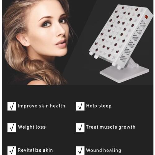 Red Light Therapy Lamp, 85W Red Light Therapy Device Red 660nm Near Infrared 850nm, 60 LEDs, High Irradiance Over 100mW / cm2