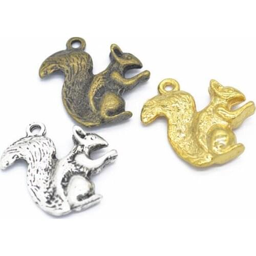 Hot Sale 20pcs Fashion charm gifts vintage squirrel alloy charms DIY making bracelet necklace Pendant jewelry Accessories