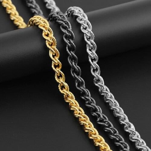 Fashion Simple Cool Men Hip Hop Jewelry Gift Iron Twisted Chain Necklace Decoration for Daily Life
