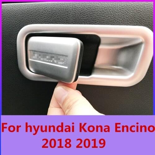 Car instrument desk right on storage box Cover Trim Sequin Decoration car Accessories Interior For Hyundai Kona 2015-2020