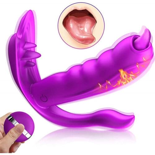 Wearable Vibrator Clitoris Remote Control Vibrate Dildo,Tongue Vibrator Clitorals Vagina Massager Adult Sex Toys for Women