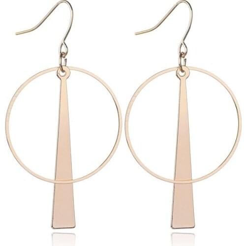 SUMENG New exaggerated geometric circle earrings Long womens metal earrings alloy jewelry accessories for women Jewelry Bijoux