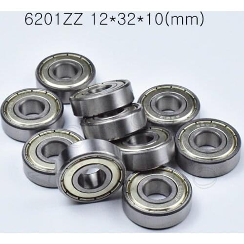 6201ZZ 12*32*10(mm) 1Piece bearings ABEC-5 metal sealing bearings 6201 6201Z 6201ZZ chrome steel bearing