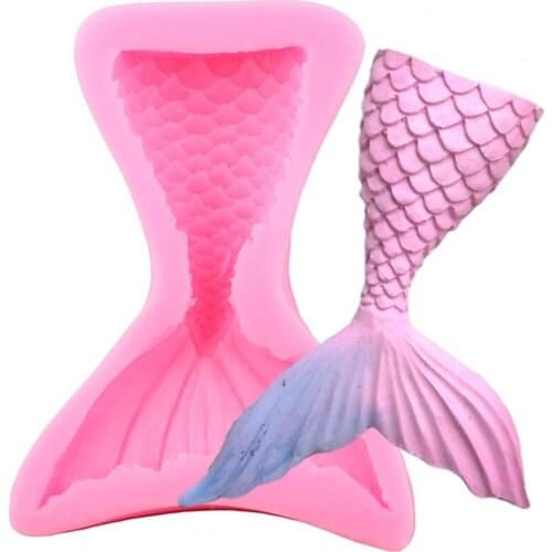 Fishtail Silicone Mold DIY Baby Party Chocolate Cupcake Decoration Mold Fondant Candy Polymer Clay Mold Cake Decoration