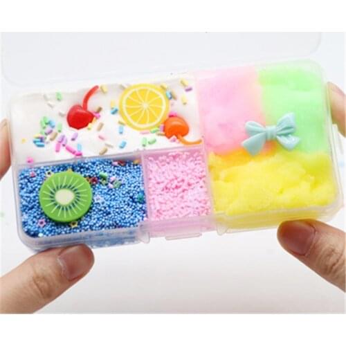 Slime Fancy Colored Mud Boxed Cherry Cotton Mud Varied Crystal Mud Butterfly Knot Toys for children crystal Decompression toys