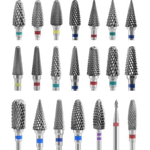 Wholesale Tungsten Carbide Burr Milling Cutter For Manicure Machine Electric Nail Drill Milling Cutter For Nail File Accessories