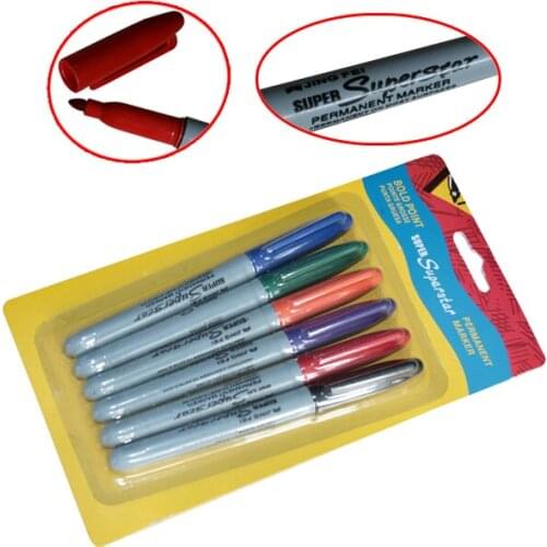 YILONG plastic colorful permanent makeup 6 Color Marker Pen training Free shipping Novelty Transfer Pen tattoo accessories