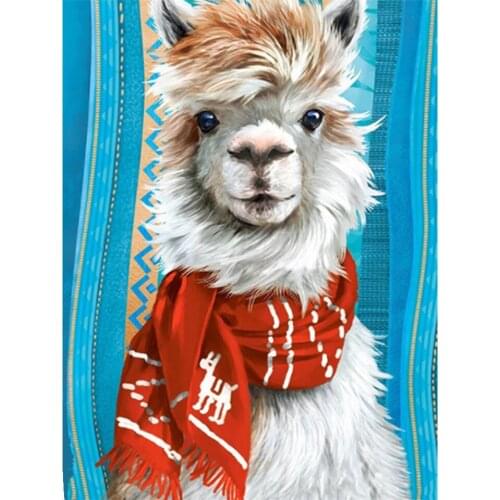 Yujohom Full Drill Square Alpaca Diamond Art Painting Embroidery Animal Diamond Mosaic 5D Cross Stitch Wall Art Hobbies Crafts