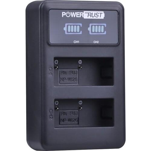 1 Pack NP-W126 NP W126 NPW126 LED Display Dual USB Charger for Fujifilm FinePix HS30EXR HS33EXR HS50EXR X-A1 X-E1 X-E2 X-M1