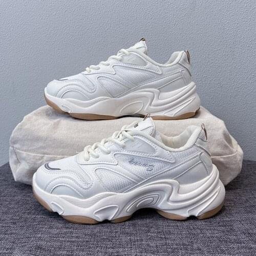 2021 Autumn Shoes Mesh Breathable Comfortable Soft Sneakers Thick-Soled Casual Womens Shoes Light Non-Slip Running Shoes Women