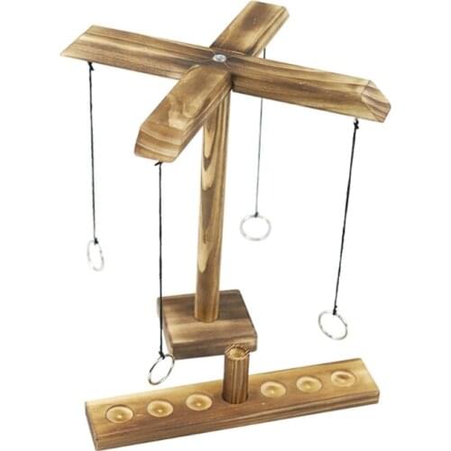 1Set Balance Coordination Board Game Interactive Indoor Wooden Game Borad Desktop Toss & Hook Game Toy for Adults Bars 69HE