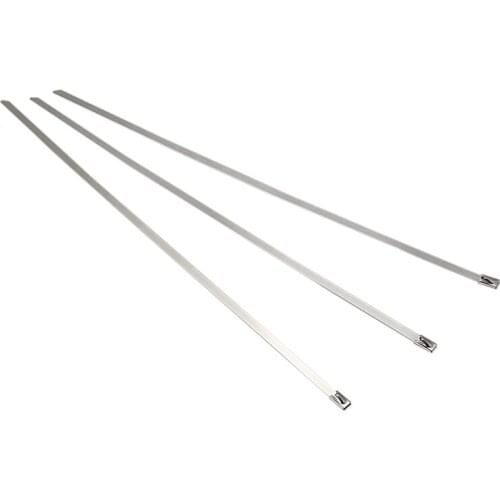 100pcs Stainless Steel Locking Cable Zip Ties Silver (4.6x300mm)