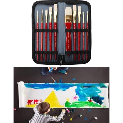 10x Artist Paint Brushes Set Acrylic Oil Watercolour Painting Craft Art Modeling