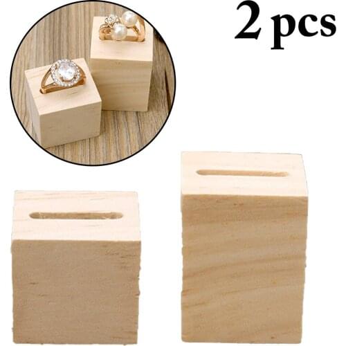 2PCS Ring Display Stand Wood Creative Jewelry Holder Jewelry Display Holder Jewelry Storage Ring Holder Keep Accessories