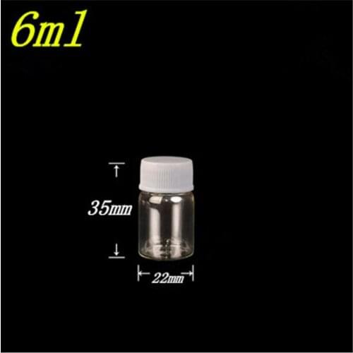 22x35x14mm 6ml Glass Bottles With Cap Transparent Clear Mini Empty Plastic Bottles Jars Cosmetic Containers 100pcs