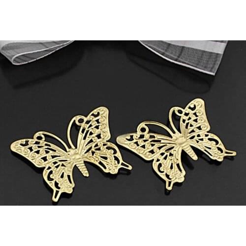 27171)20PCS 36x26MM Not plated color Brass Butterfly Charms Pendants Jewelry Findings Accessories