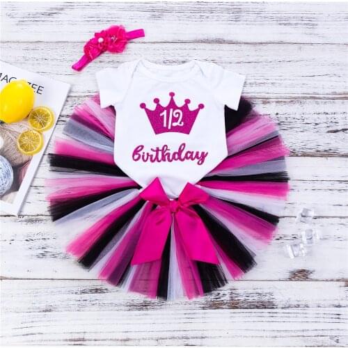 3Pcs Set Newborn Kid Baby Girl Birthday Princess Romper Tutu Shorts Headwear Summer Outfit Girls Clothes