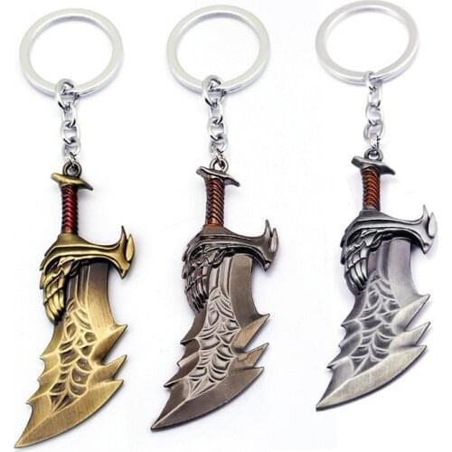 Game Accessories God of War 4 Kratos Chaos Blade Key Chains Axe of Leviathan Axe of Ice Keyring Gadgets for Man Boy Toy Gift