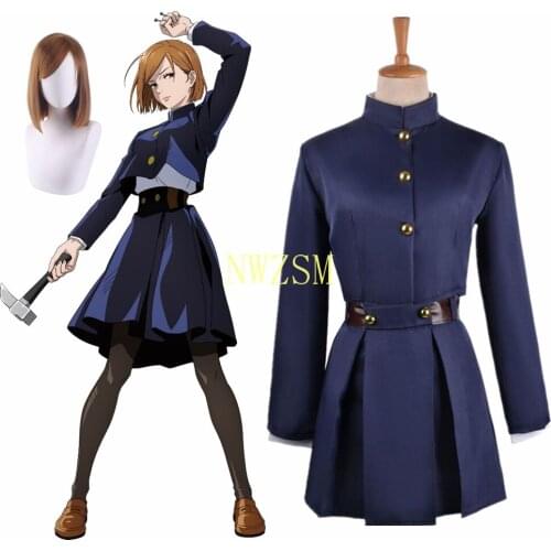 Anime Jujutsu Kaisen Kugisaki Nobara Girls Women Dress Uniform Full Set Cosplay Costume