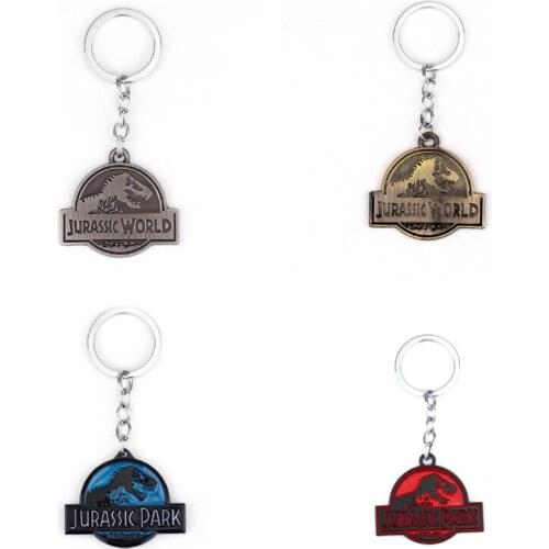 Hot Sale Jurassic Park Dinosaur Key Chain Jurassic World Pendant Metal Keyrings Holde For Women Men Chaveiro