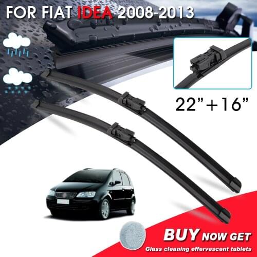 BROSHOO Car Front Window Windshield Wipers Blade For Fiat Idea 22"+16" LHD&RHD Car Model Year 2008-2013 Auto Accessories