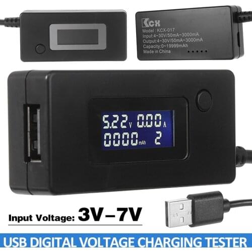 LCD USB Digital Voltage Mobile Power Charger Capacity Tester Amps Power Tester Meter Current Voltage Current Charging Monitor