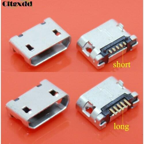 Cltgxdd 10pcs Micro USB 5pin 5 pin Type B Female Connector for Mobile Phone Mini USB Jack Charging Socket Straight Mouth