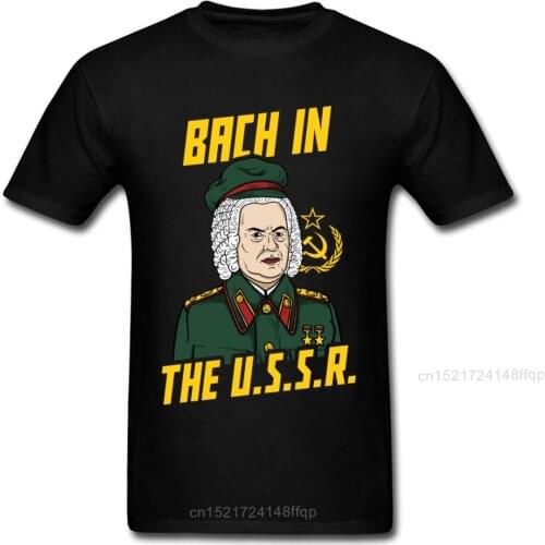 Artist Bach In The USSR Men T-shirt Letter Character Print Short Sleeve Black Top T Shirt Casual Music Birthday Gift Tees