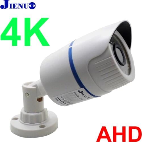 JIENUO 4K AHD Camera Security Surveillance CCTV Outdoor Waterproof Infrared Night Vision 8mp Hd White Home Cam AHD TVI CVI CVBS