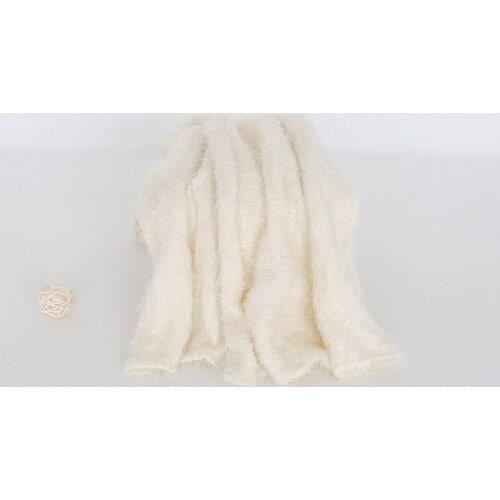 Fluffy Baby Photography Stretch Wrap Newborn Swaddle Sack Photo Props Baby Stretch Knit Wrap Fuzzy Layer Fabric