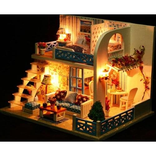 Doll House Furniture Miniature Dollhouse DIY Miniature House Room Theatre Puzzle Toys Children DIY Dollhouse CASA DE BONECA