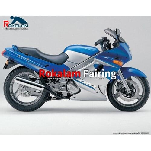 Aftermarket Bodywork For Kawasaki ZZR250 1990 2007 ZZR 250 90 07 Silver Blue Motorcycle Fairing Kit