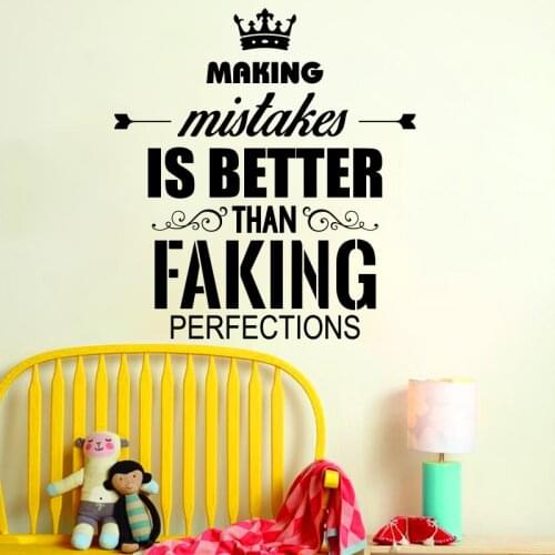 Sticker Making mistakes is better Art Design Vinyl Wall Sticker Quotes Creative Character Home Decor Family Decals