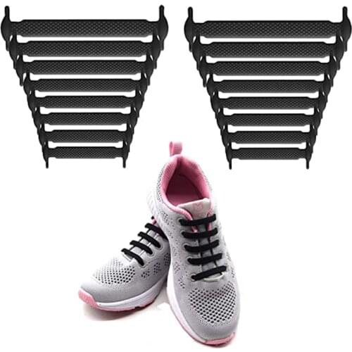 No Tie Shoelaces Waterproof Silicone Elastic Shoelaces Flat Elastic Shoe Laces Strings for Kids Adults Running Sneaker Accessori