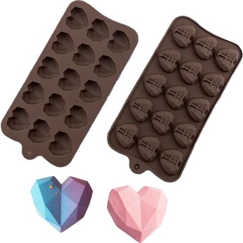 8/15 Cavity Silicone Heart Shapes Cake Mould DIY Fondant Chocolate Cookie Silicone Mold Candy Mold Cake Baking Decorating Tools