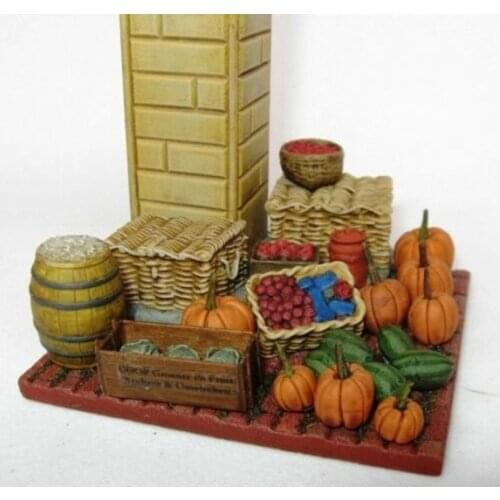 Resin melon and fruit basket combination 1:35 sand table model