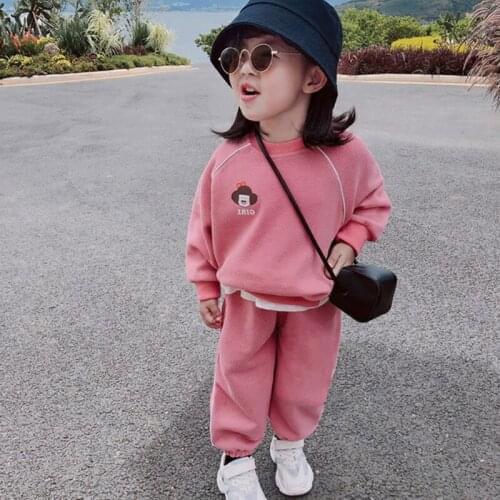 Girls Suit Sweatshirts +Pants 2Pcs/Sets 2021 Spring Autumn Toddler Kids Teenagers Cotton Tracksuit Sport Suits Children Clothing